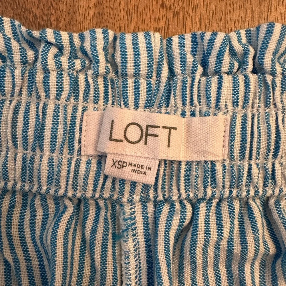 LOFT Linen Blend Blue Striped Two-Piece Set (XS Petite) - Picture 5 of 11